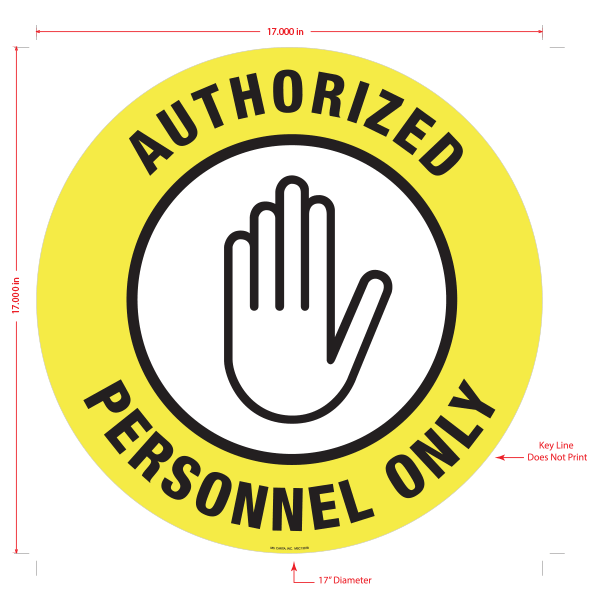 Authorized Personnel Only Floor Graphic - 17 Inch