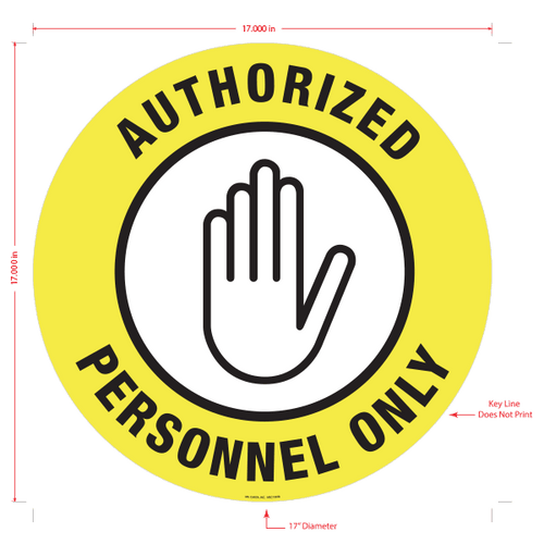 Authorized Personnel Only Floor Graphic - 17 Inch