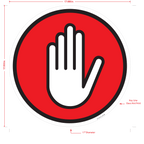 Halt Floor Graphic with Hand - 17 Inches
