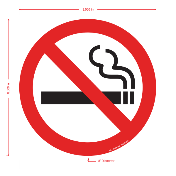 No Smoking Floor Graphic - 8 Inch