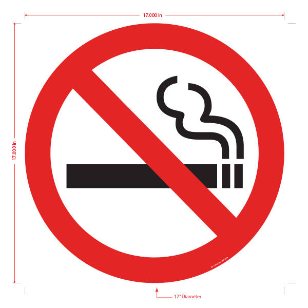 No Smoking Floor Graphic - 17 Inch