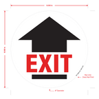 Exit with Arrow Floor Graphic - 8 Inches
