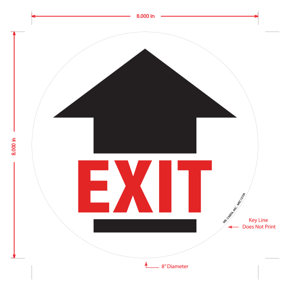 Exit with Arrow Floor Graphic - 8 Inches