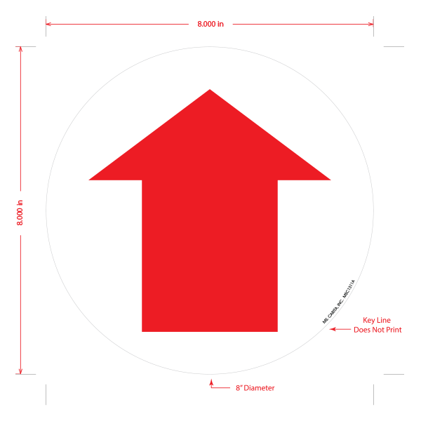 Direction Arrow Floor Graphic - 8 Inches