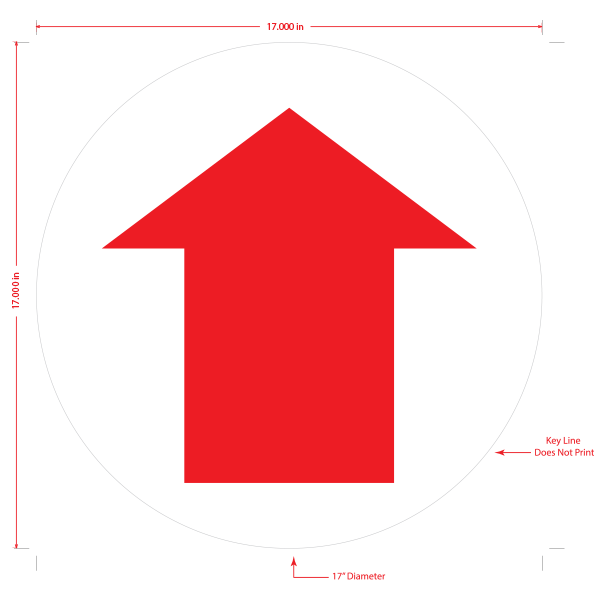 Direction Arrow Floor Graphic - 17 Inches