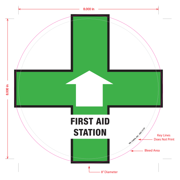 First Aid Station Floor Graphic - 8 Inch