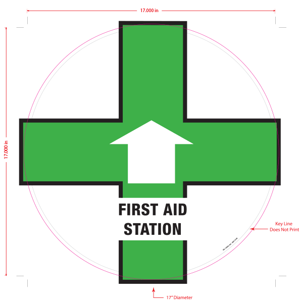 First Aid Station Floor Graphic - 17 Inch