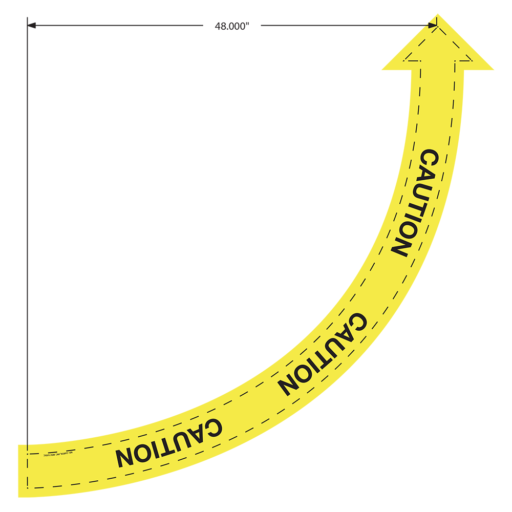 48 Inch Caution Left Door Swing