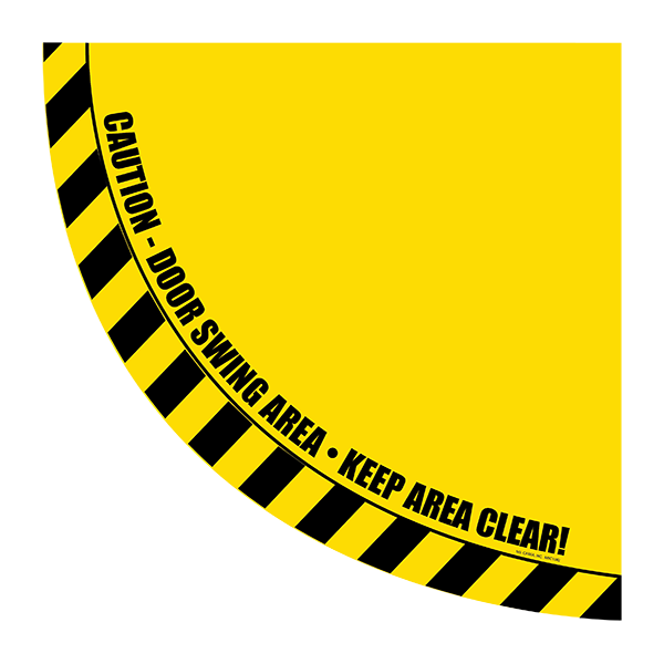 Caution Door Swing Area Floor Graphic