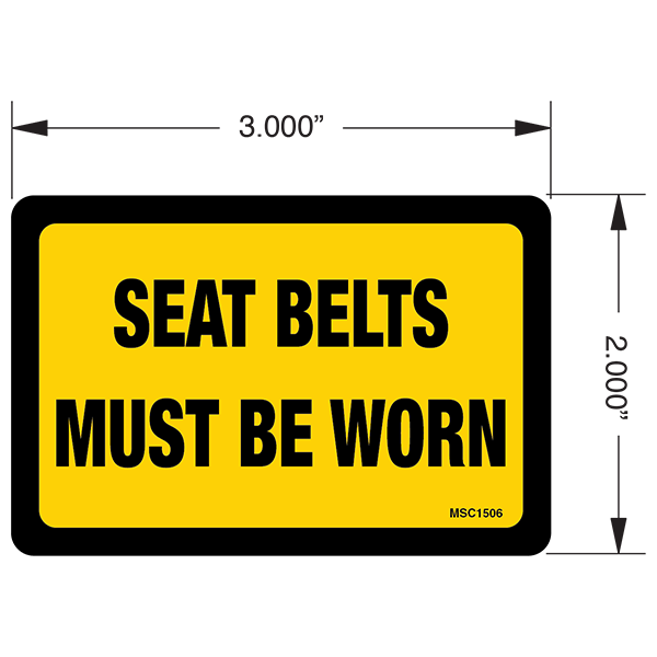 Seat Belts Must Be Worn Decals, Pack of 10
