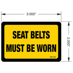 Seat Belts Must Be Worn Decals, Pack of 10
