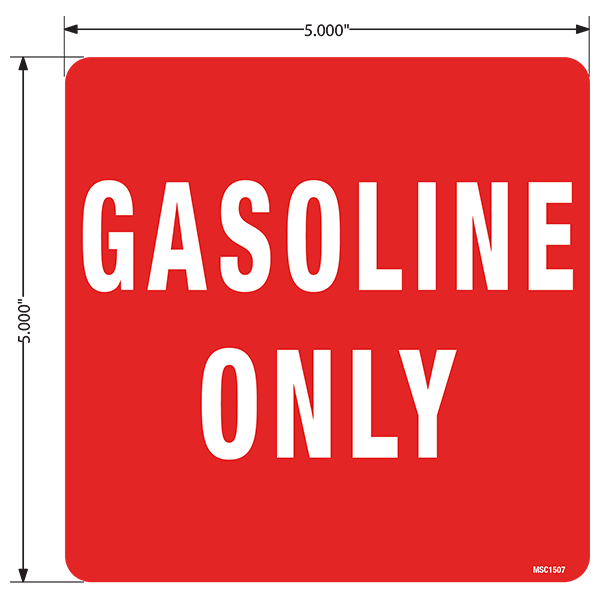 Gasoline Only Decals, Pack of 10
