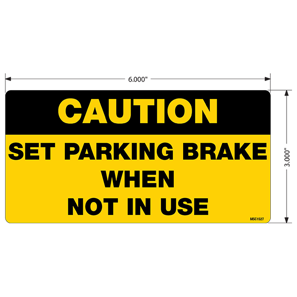 Set Parking Break Decal 10 Pack