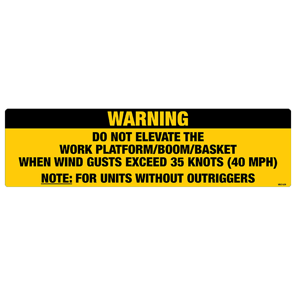 Warning Do Not Elevate Decals, Pack of 5
