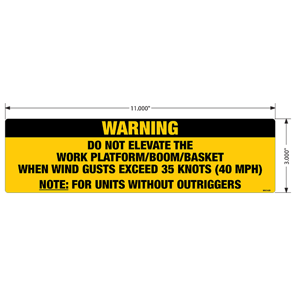 Warning Do Not Elevate Decals, Pack of 5