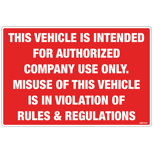 Authorized Company Use Decals, Pack of 10