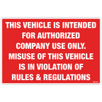 Authorized Company Use Decals, Pack of 10