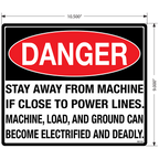 Danger Stay Away From Machine Decals, Pack of 5