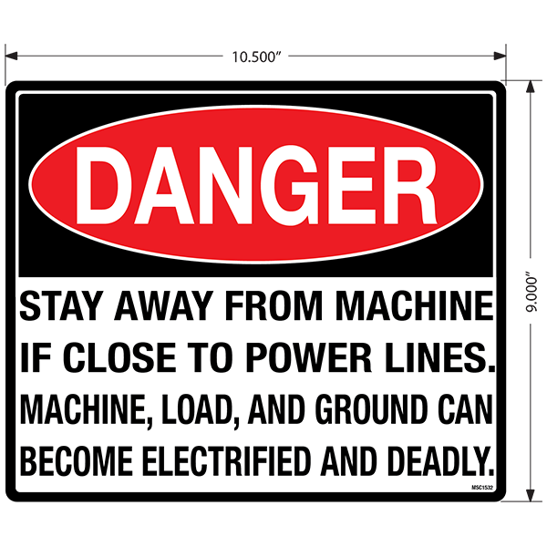 Danger Stay Away From Machine Decals, Pack of 5