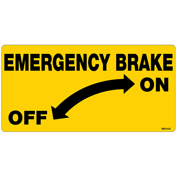 Emergency Brake Decals, Pack of 10