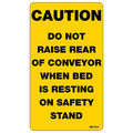 Caution Do Not Raise Decals, Pack of 10