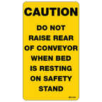 Caution Do Not Raise Decals, Pack of 10