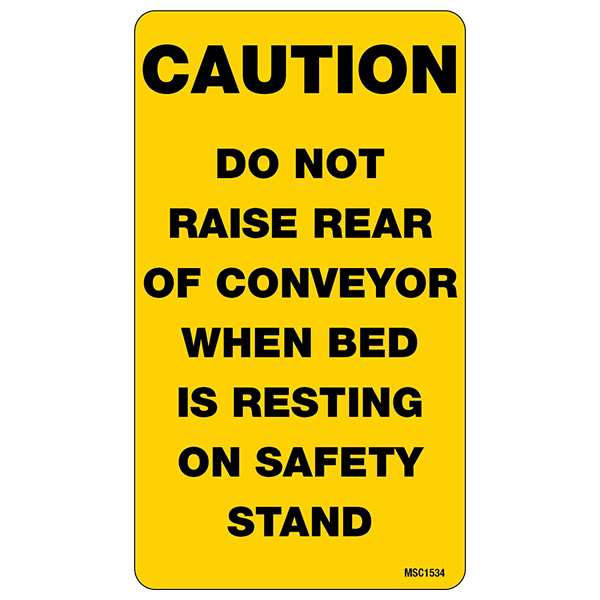 Caution Do Not Raise Decals, Pack of 10