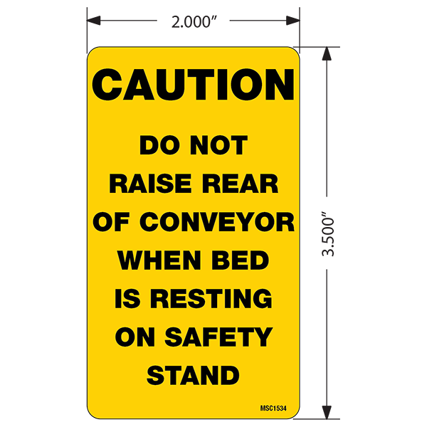 Caution Do Not Raise Decals, Pack of 10
