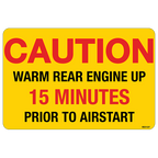 Caution Warm Rear Engine Decals, Pack of 5