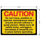 Caution Do Not Move Decals, Pack of 5
