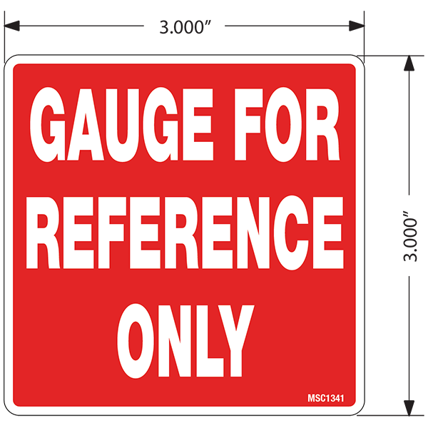 Gauge For Reference Only Decals, Pack of 10