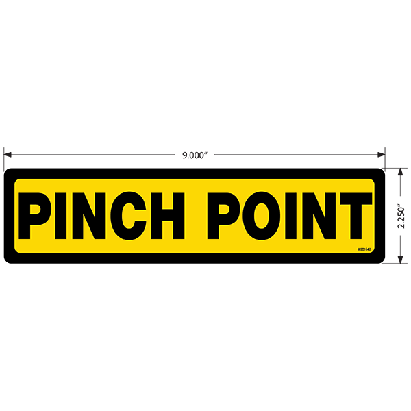 Pinch Point Decals, Pack of 5