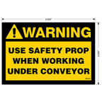 Warning Use Safety Prop Decals, Pack of 5