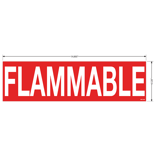 Flammable Decals - 4.12" x 14.8", Pack of 5