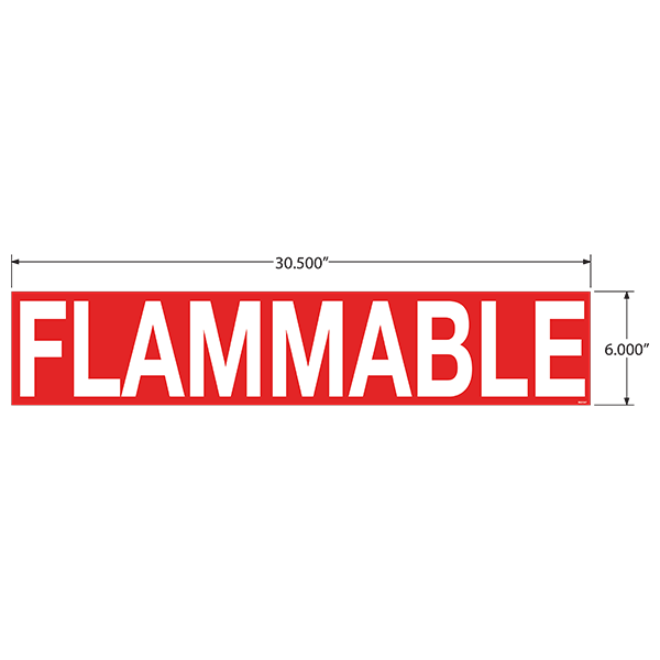 Flammable Decals - 6" x 30.5", Pack of 5