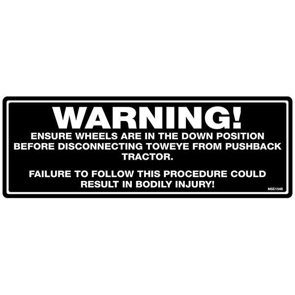 Warning! Ensure Wheels Are Down Decals, Pack of 5