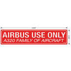 Airbus Use Only Decals, Pack of 5