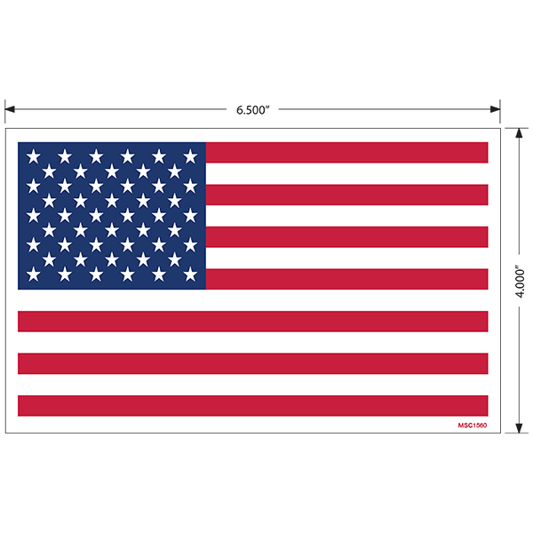 American Flag Decals - Right, Pack of 10