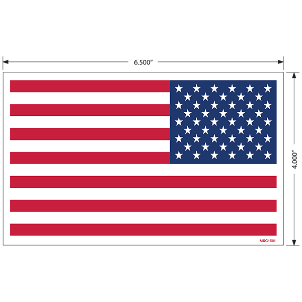 American Flag Decals - Left, Pack of 10