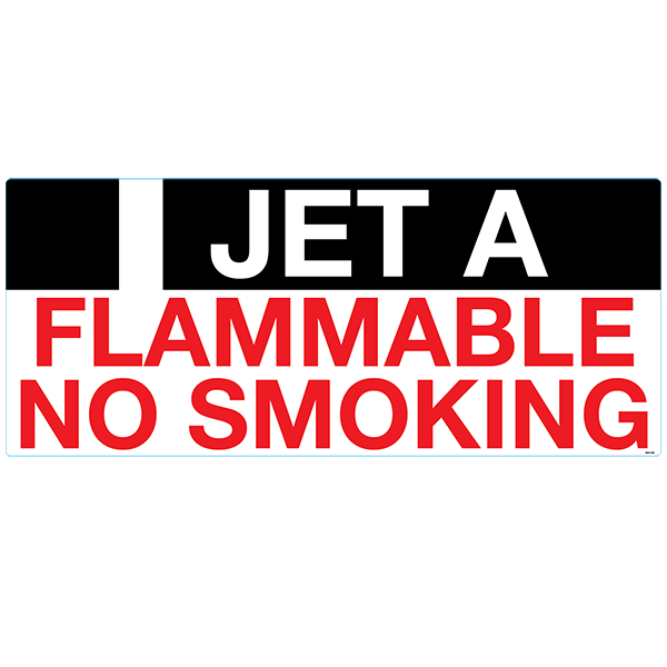 I Jet A, Flammable, No Smoking Decals, Pack of 5