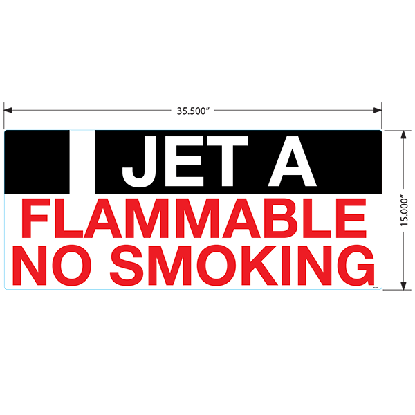 I Jet A, Flammable, No Smoking Decals, Pack of 5
