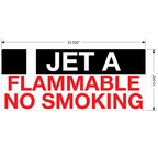 I Jet A, Flammable, No Smoking Decals, Pack of 5