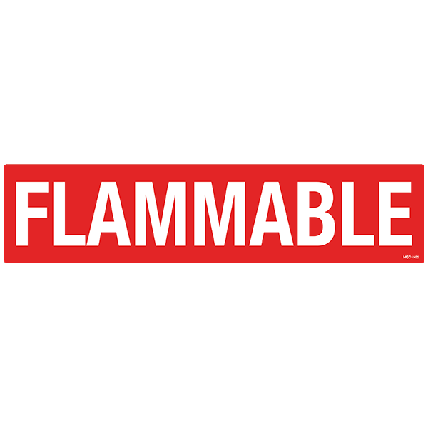 Flammable Decal - 4" x 17", Pack of 5