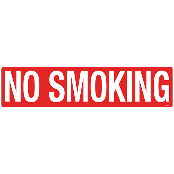 No Smoking Decals - 4.0" x 17.0", Pack of 5