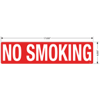 No Smoking Decals - 4.0" x 17.0", Pack of 5