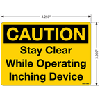 Caution Stay Clear Decals, Pack of 10