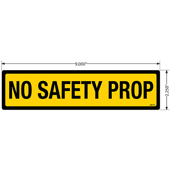 No Safety Prop Decals, Pack of 5
