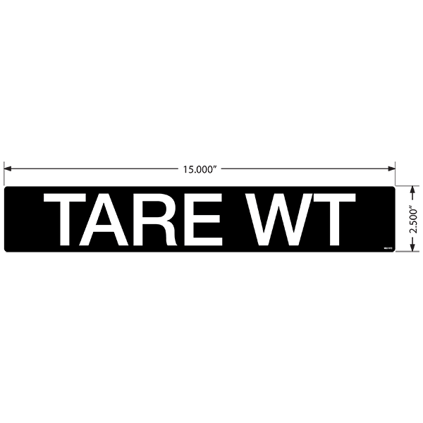 Tare Wt Decals, Pack of 5