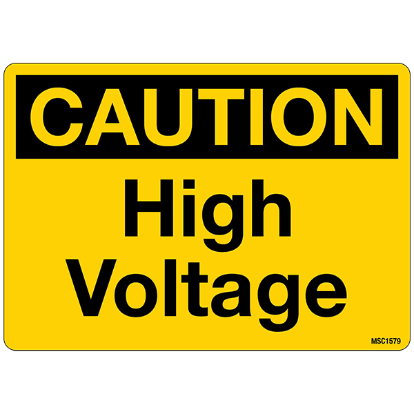 Caution High Voltage Decals, Pack of 10