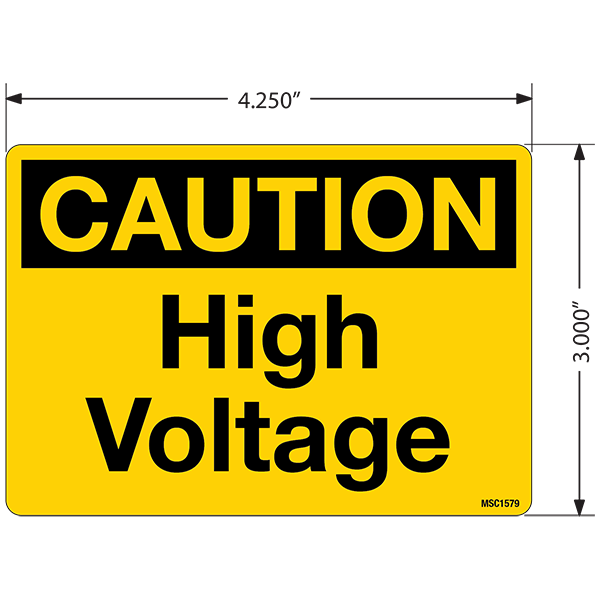 Caution High Voltage Decals, Pack of 10